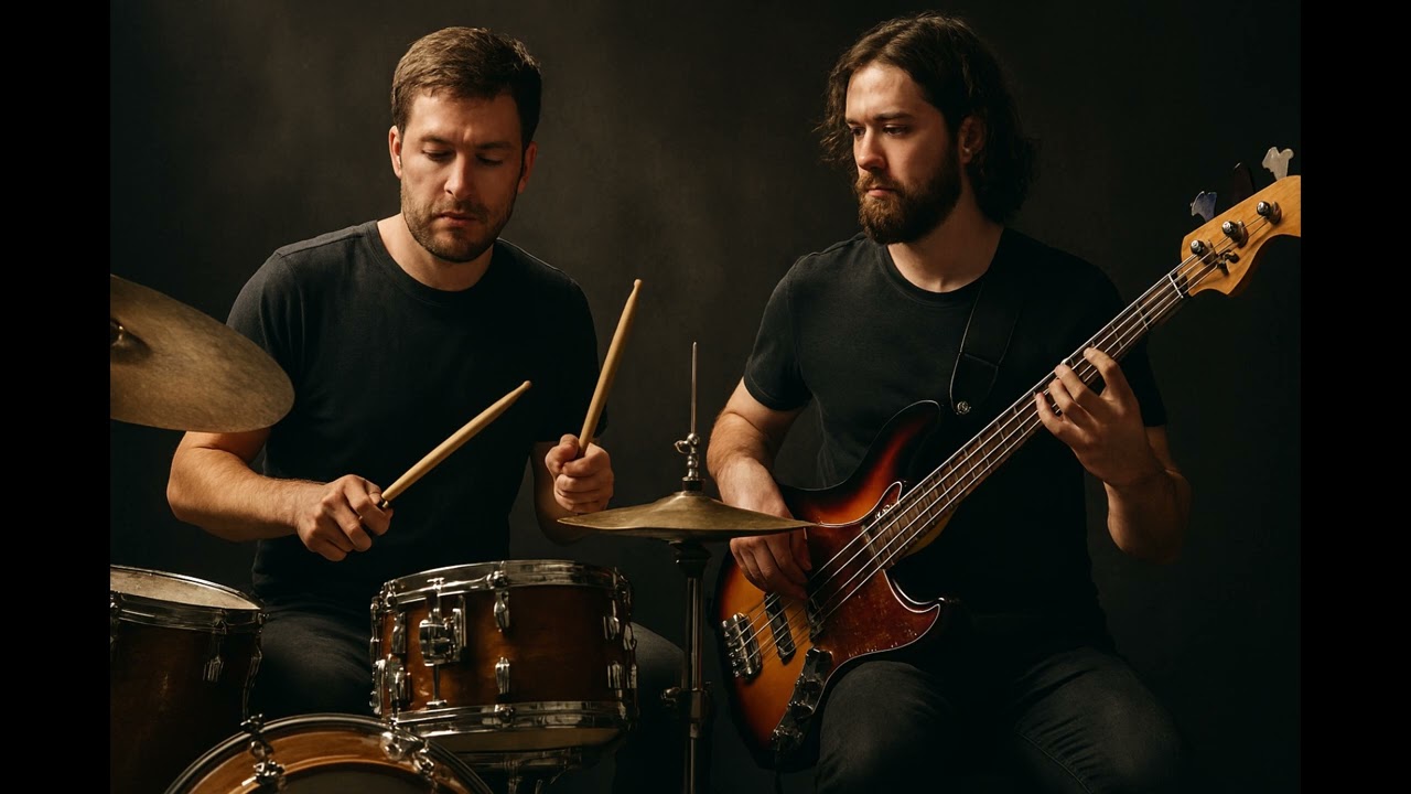 Blitzgewitter Drum und Bass-Gitarre wow