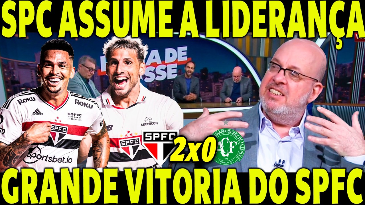 SPFC 2 X 0 CHAPECOENSE! SEGUE O LÍDER! GRANDE VITÓRIA DO SPFC! TRICOLOR NA LIDERANÇA!