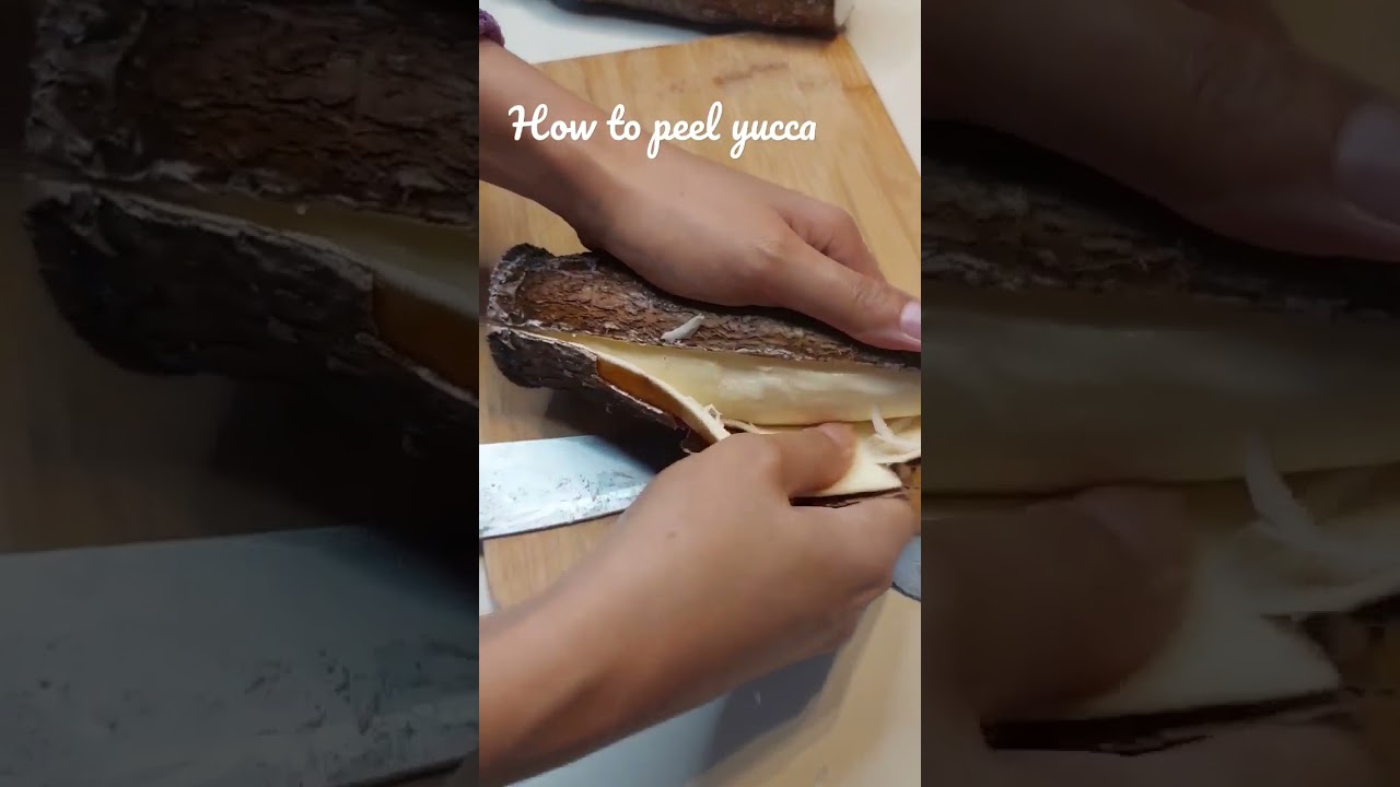 Easy way to peel yucca. #cassavaroots #cooking #suman #recipe #shorts #asmr  #cassavarecipe