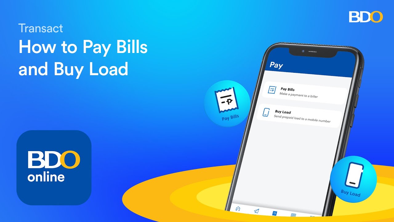 How to Pay Bills and Buy Load on the BDO Online app