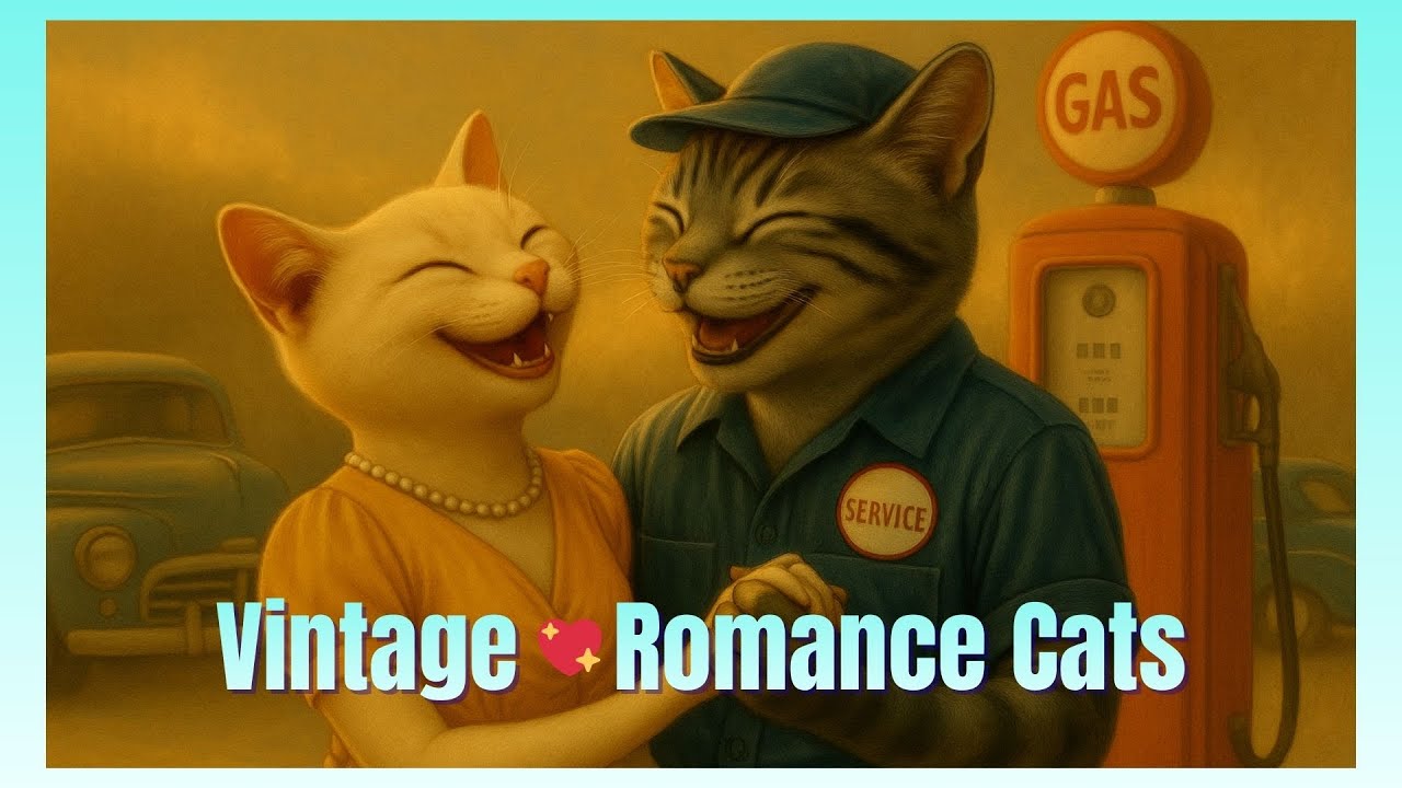 Vintage Romance Cats 😻 Cute Cat Lovestory