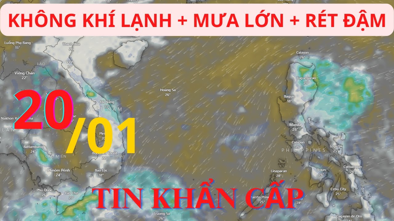 KHẨN CẤP! Ngày 20/01_Áp thấp mới_không khí lạnh_Mưa lớn_Rét đậm rét hại #thoitiet