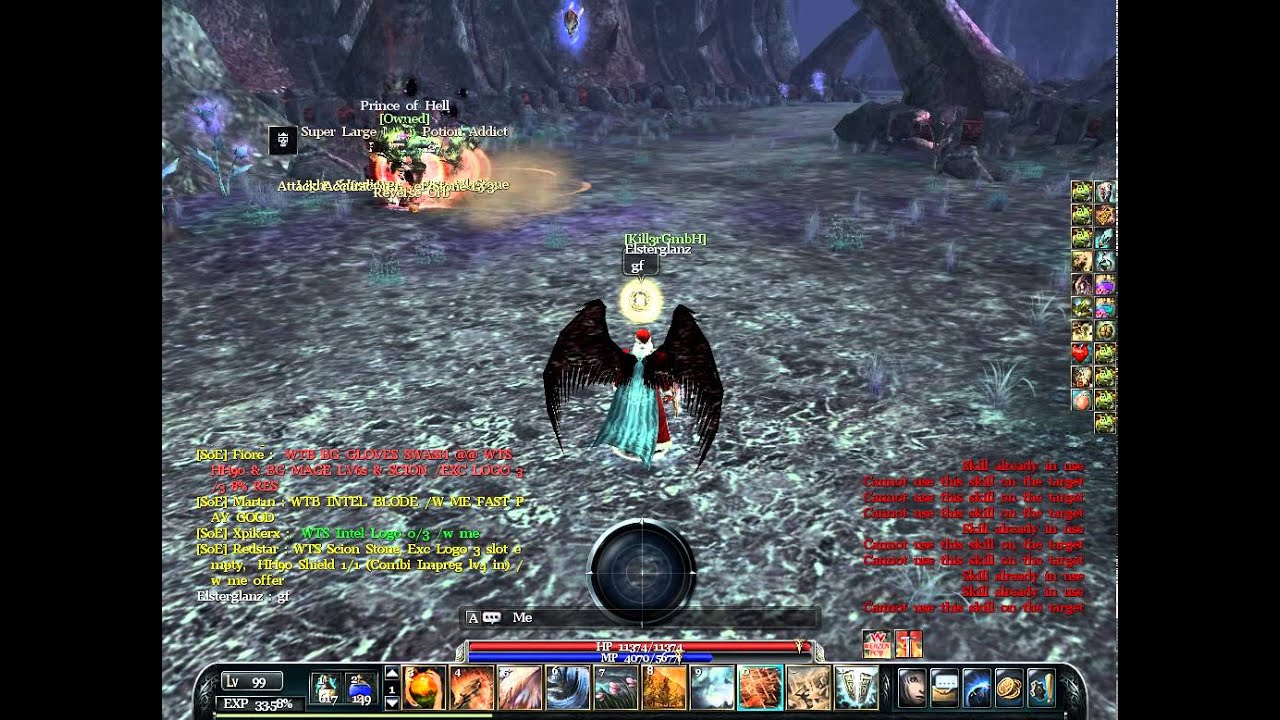 Archlord pvp 99 sorc vs 120 Zerk