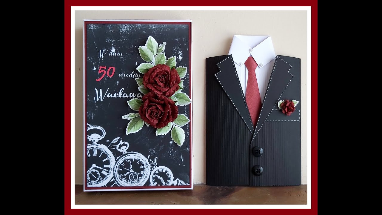 KARTKA MĘSKA   GARNITUR TUTORIAL. Men's card - suit. Tutorial