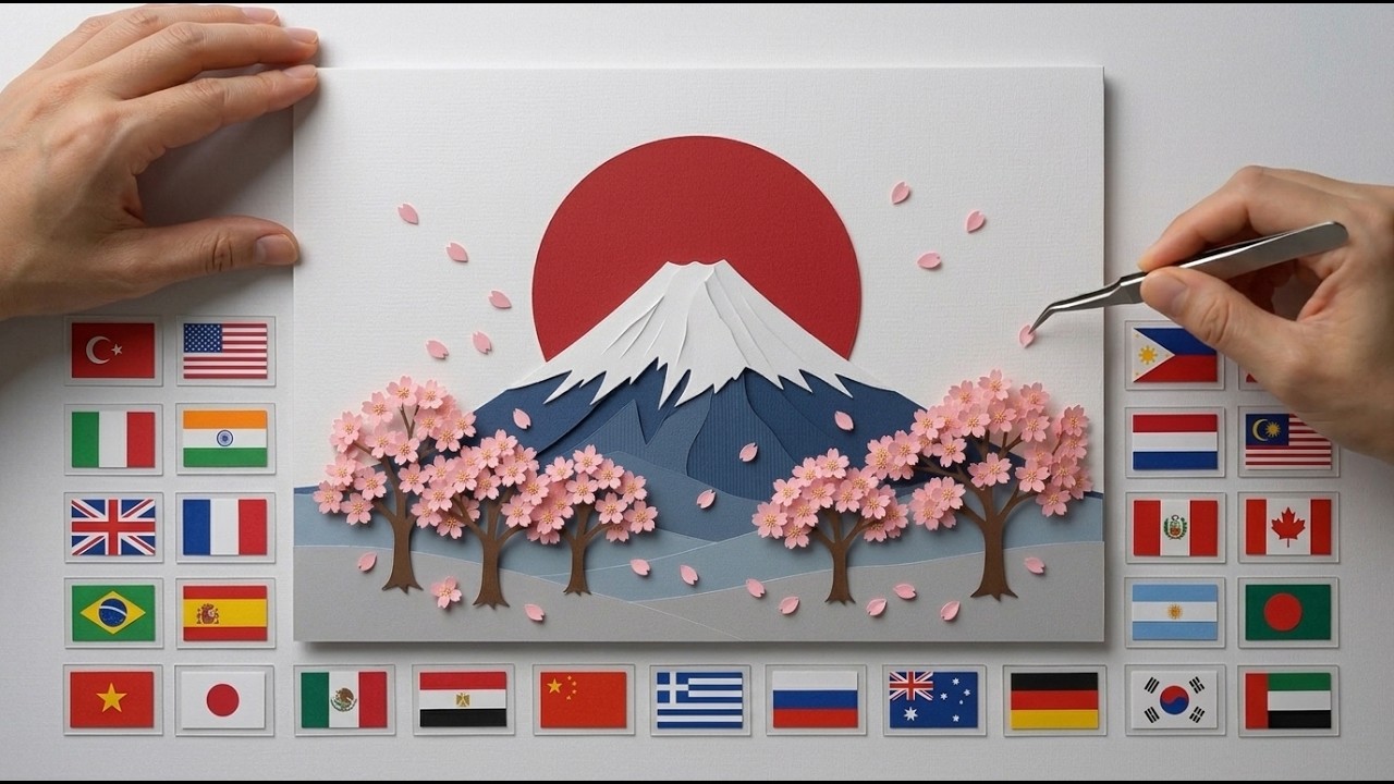 Which Country's Papercraft Do You Like Most? 🌍 Flags & Landmarks Papercraft ASMR