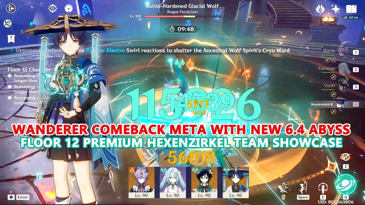 Wanderer Comeback Meta with New 6.4 Abyss : Floor 12 Premium Hexenzirkel Team Showcase