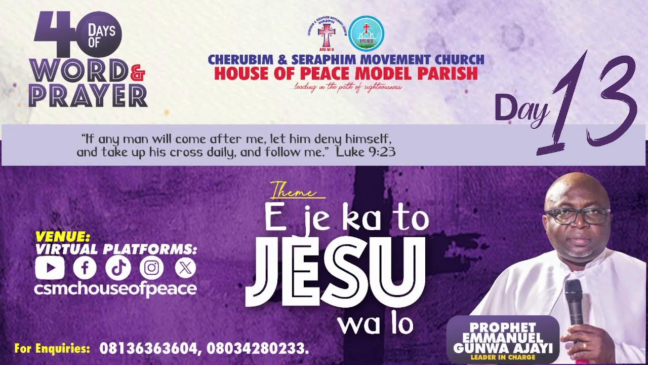 DAY 13   ||   40DAYS OF WORD AND PRAYER   ||    2ND MARCH, 2026