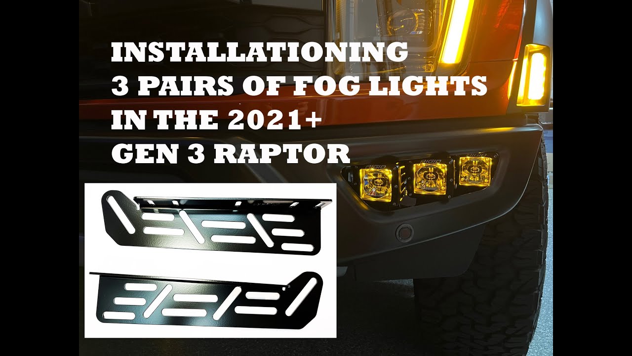 Installing Triple fog lights in the 2021+ Gen 3 Ford Raptor 2022 21 22 23 2023 SPVparts LED Rigid