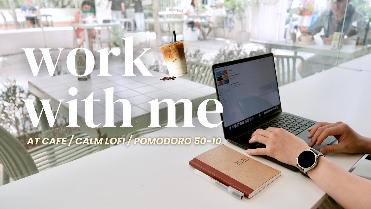 👨🏻&zwj;💻 2-HOUR WORK WITH ME | ☀️ Da Nang Cafe, Calm Lofi | Pomodoro 50/10
