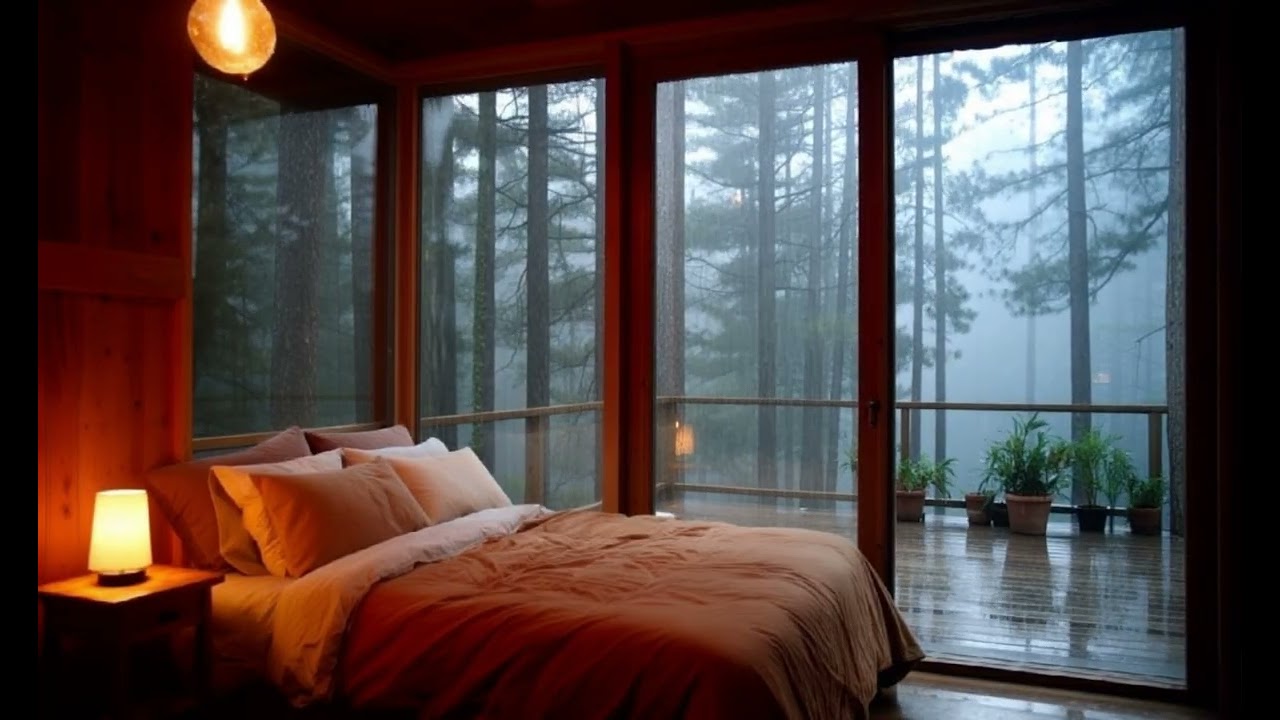 “The best heavy rain in a cozy wooden cabin to Deep Sleep"