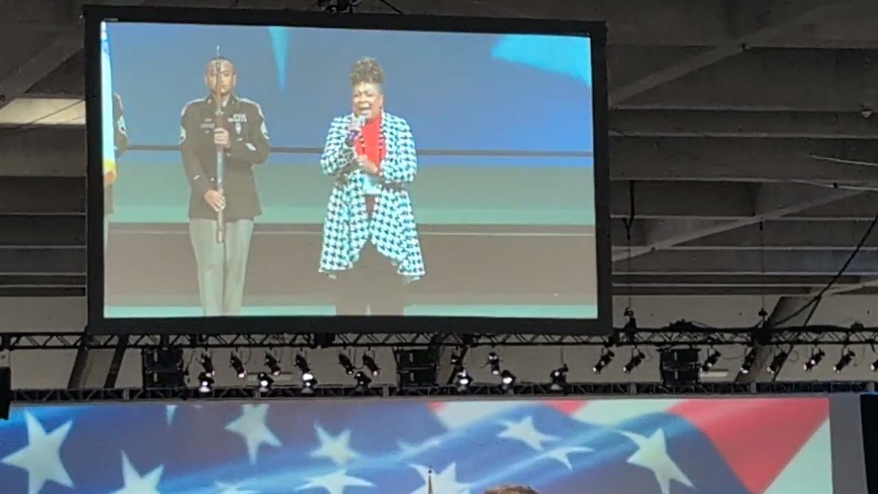 Hanford West teacher Karen Edwards national anthem educating for careers conference 2025