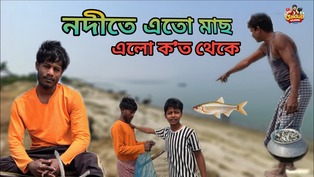 নদীতে এতো মাছ এলো ক'ত থেকে || vlog video, village life vlog, fishing video, river side vlog video...
