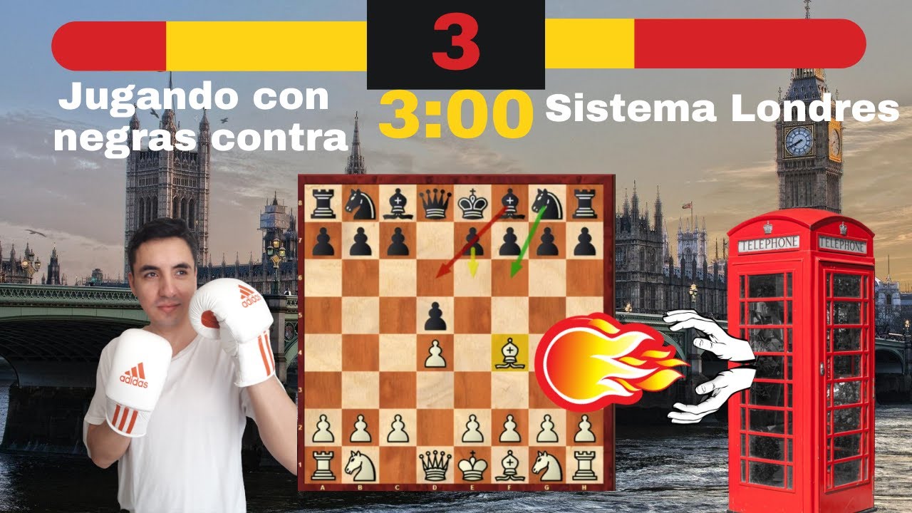 SISTEMA LONDRES con Negras 3 partidas de AJEDREZ comentadas