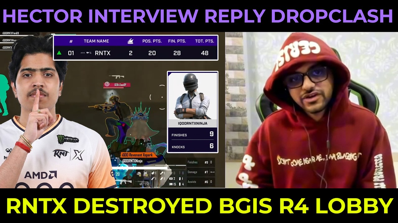 NinjaJOD Domination💀 RNTX Destroyed BGIS Round 4 Lobby🥵 Hector on Dropclash