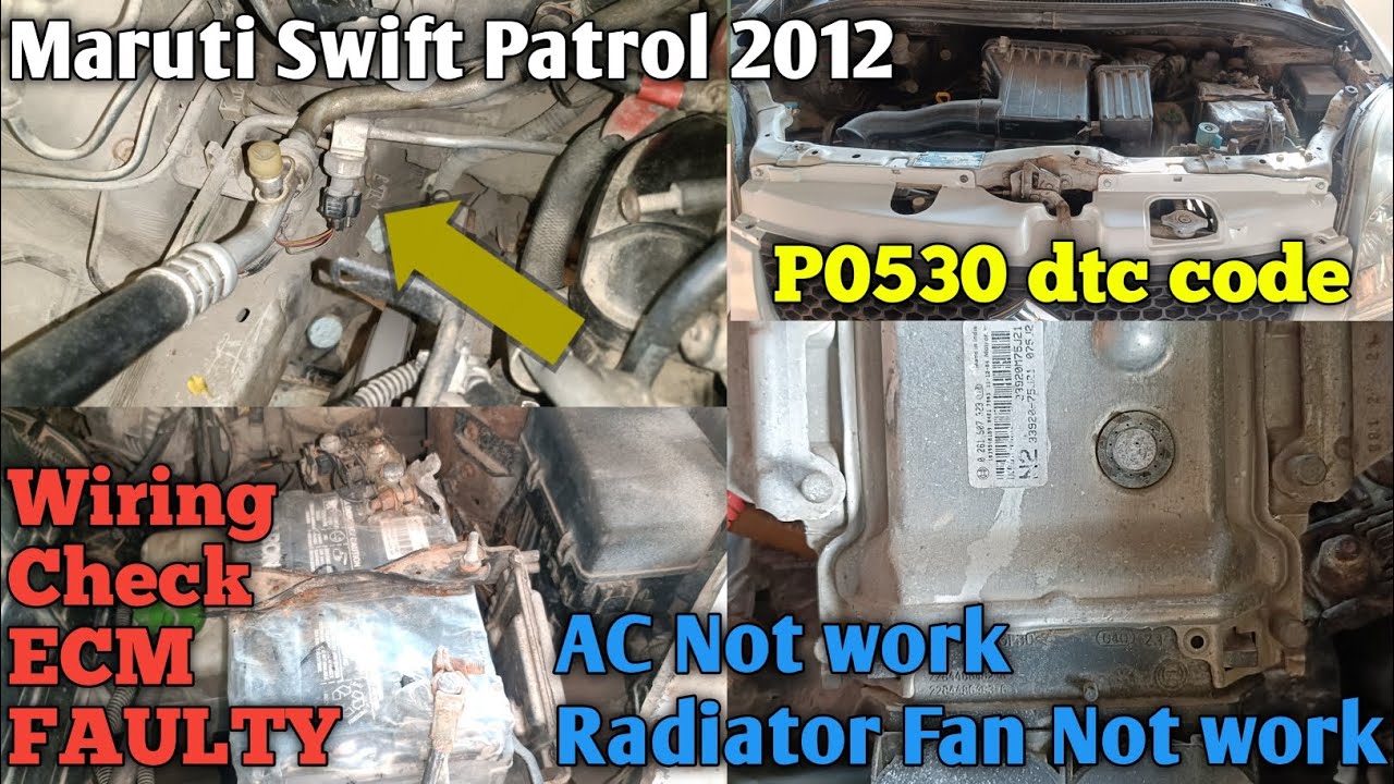 Maruti Swift Patrol AC Radiator Fan Not Working, P0530 ECM Faulty  @Shree Balaji Auto