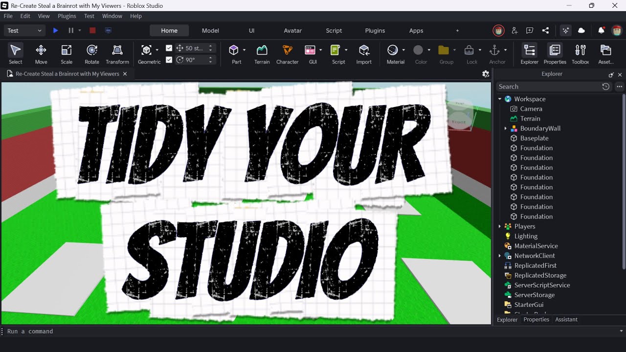 Как превратить Steal в источник бреда: поддержание порядка в Roblox Studio (Влог 7)