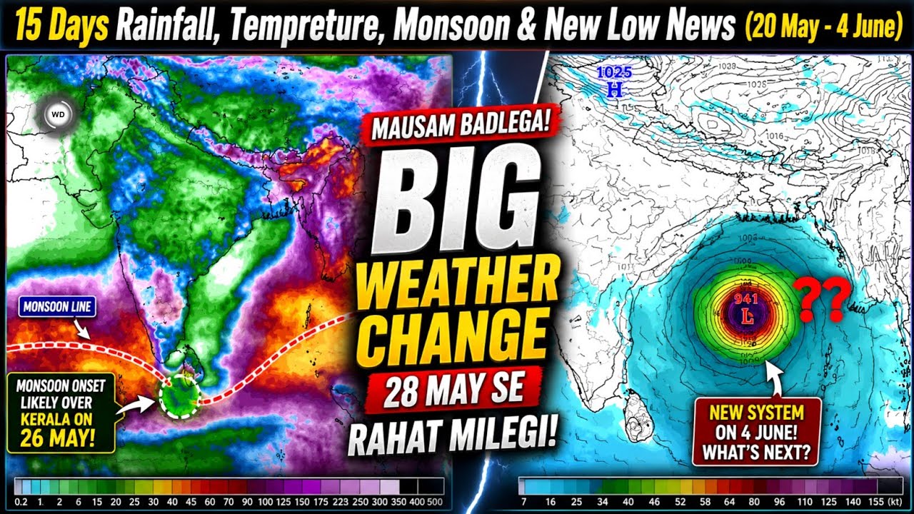 Monsoon Live - Kerala Onset Soon | New System On 4 June? | 15 Days Rainfall Live & More