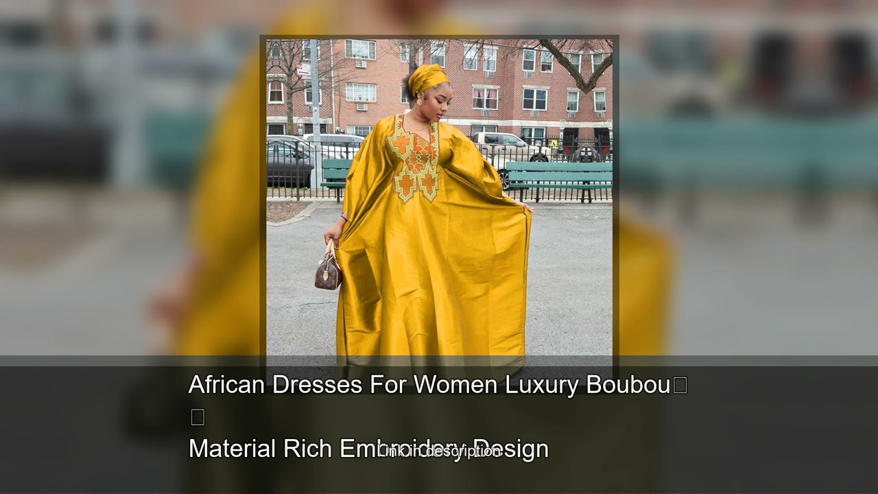 African Dresses For Women Luxury Boubou Material Rich Embroidery Design