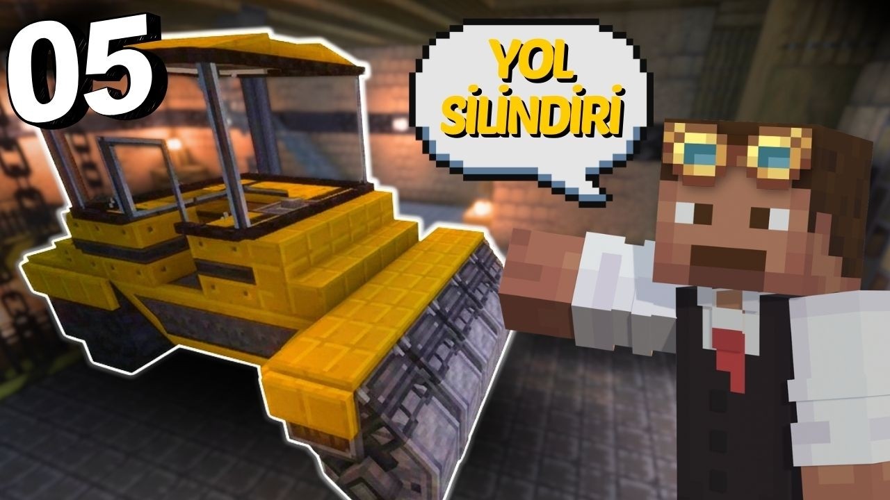 Minecraft Create Hayatta Kalma Bölüm - 05 Yol Silindiri ve Dev Drill