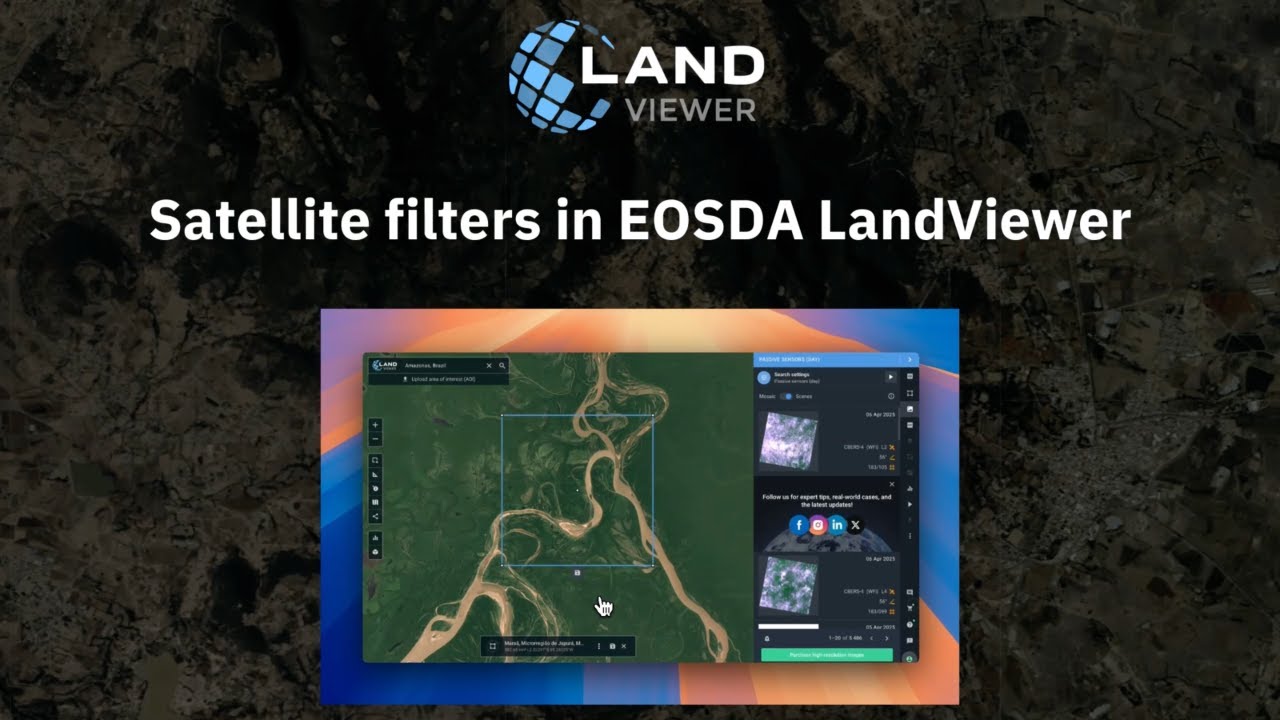 Satellite filters in EOSDA LandViewer