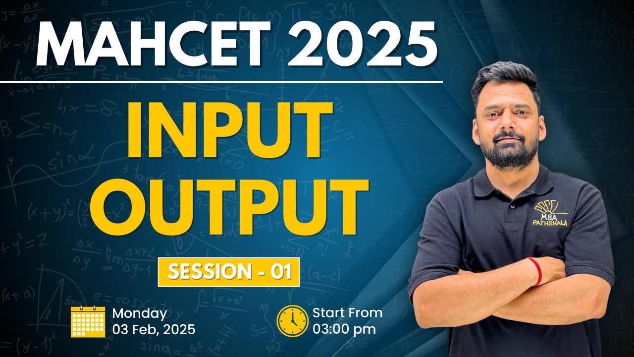 MAHCET 2025 | Input Output | Logical Reasoning Session 01 | Mukesh Sir | MBA Pathshala #mahcet2025