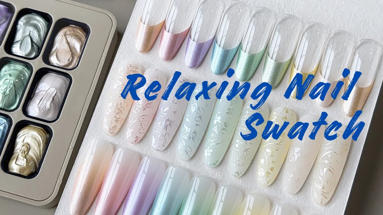 🍃 💅 Relaxing Nail Swatch💅🍃Chrome/Metallic Gel Nail Polish Pallet / Patting Gel From SHEIN 