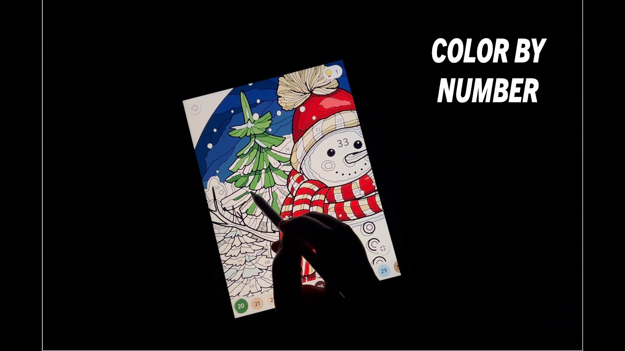 Happy Color ASMR ❄️ - Coloring a Cozy Snowman Pattern - iPad Digital Art (No Talking)