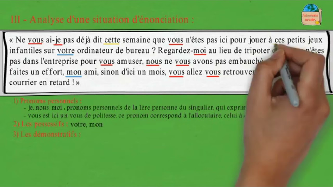 Analyse d'une situation d'énonciation (discours vs récit)