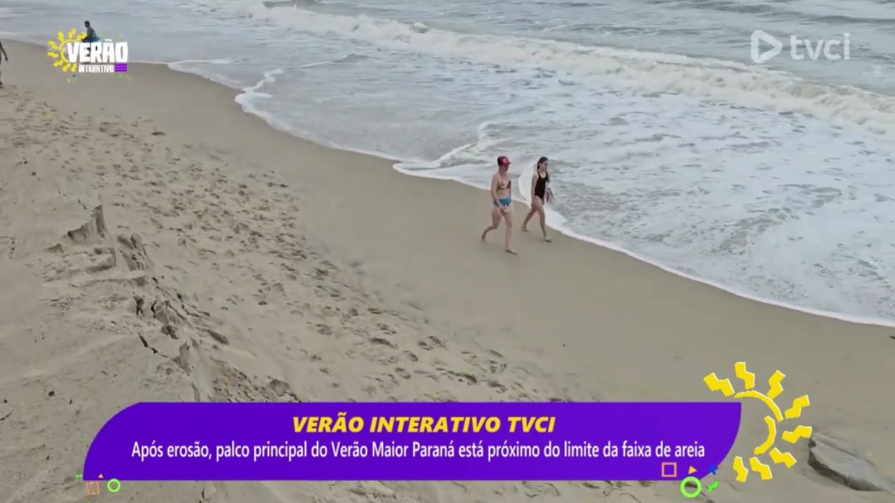 APÓS EROSÃO, PALCO PRINCIPAL DO VERÃO MAIOR PARANÁ ESTÁ PRÓXIMO DO LIMITE DA FAIXA DE AREIA