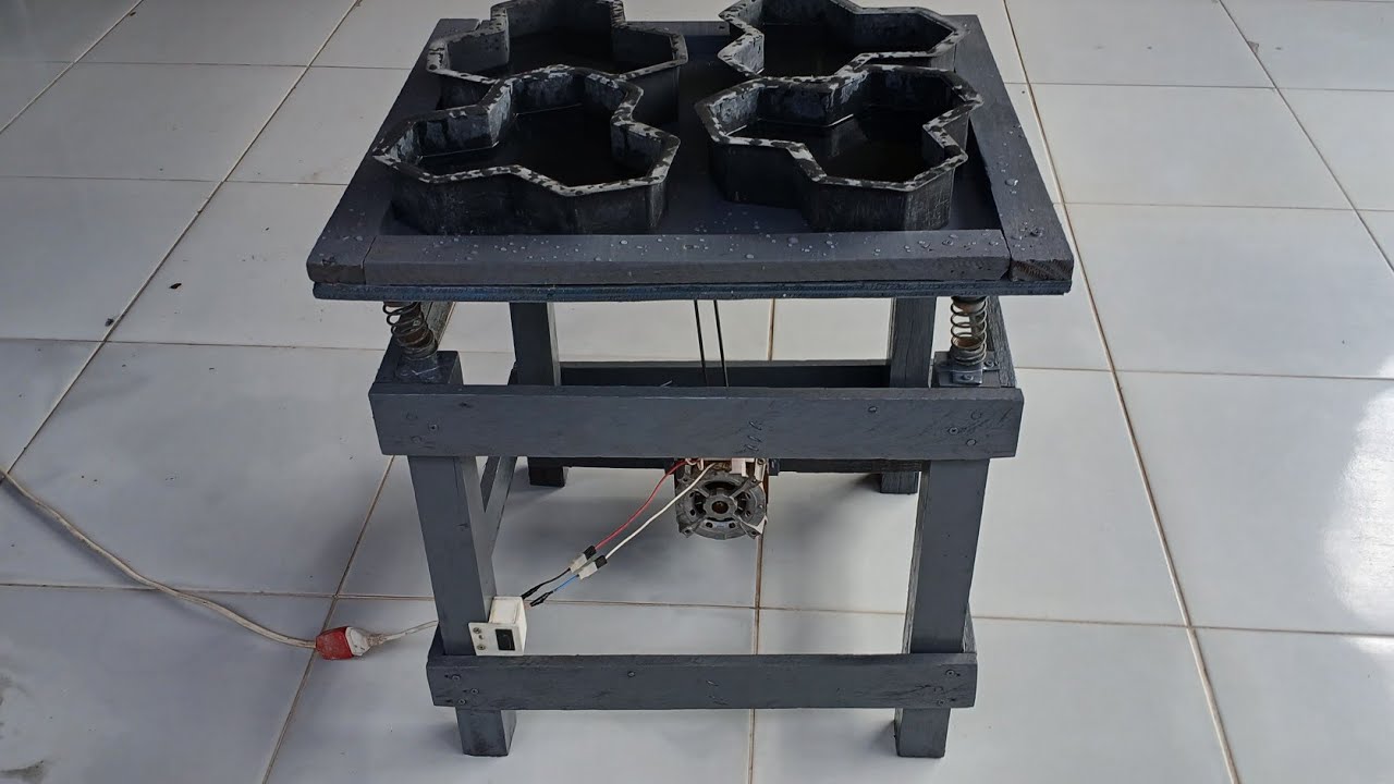 MESA VIBRATORIA PEQUENA FEITA COM MOTOR DE TANQUINHO