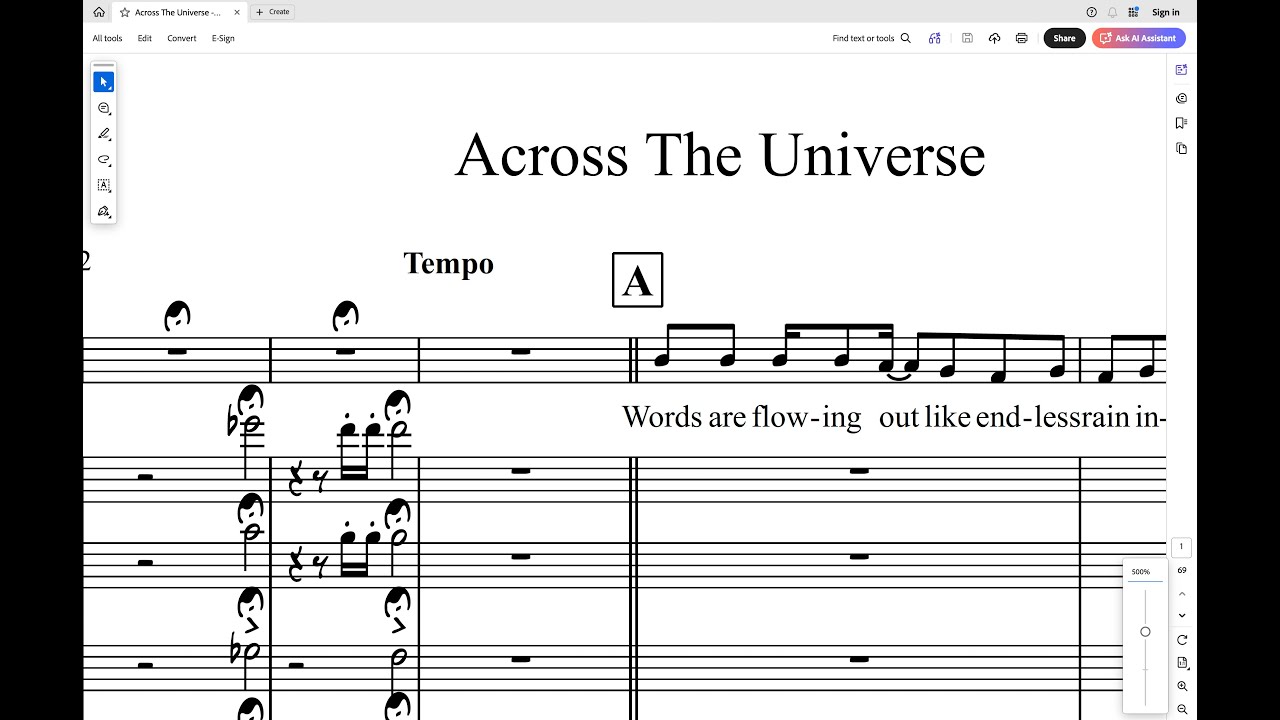 Across The Universe - Vocal and Full Concert Band