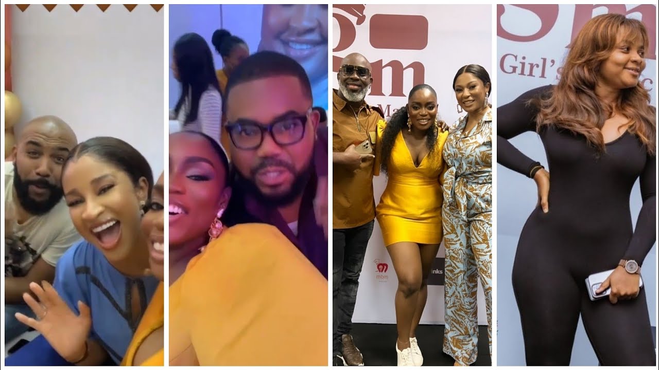 Banky W ,Adesua Etomi ,Bimbo Ademoye ,Okay Uzoeshi ,others ,attend  Bisola 's Skin care  launch.