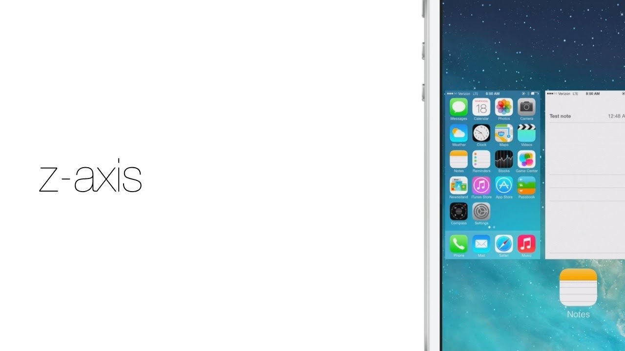 iOS 7: z-axis