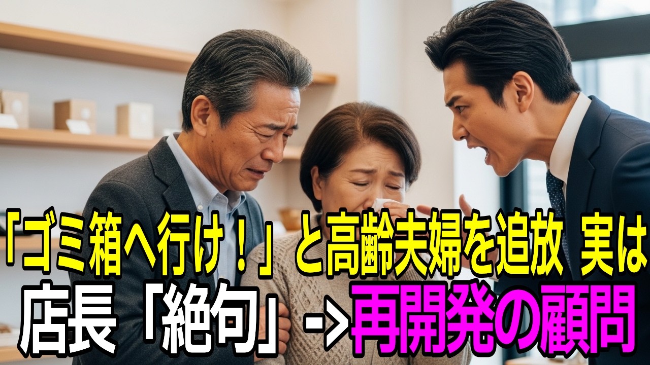 「貧乏人はゴミ箱へ行け！」と高齢夫婦を追放した店長→直後、客の正体が“再開発の総괄顧問”だと判明し、店長は絶望のどん底へｗｗ【朗読】