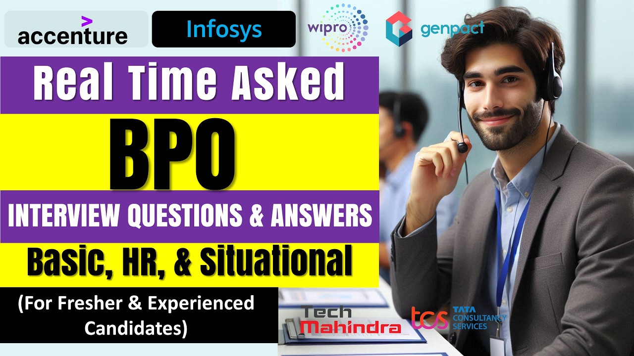 BPO Interview Questions and Answers for Freshers 2025 | Genpact,TCS, Infosys etc