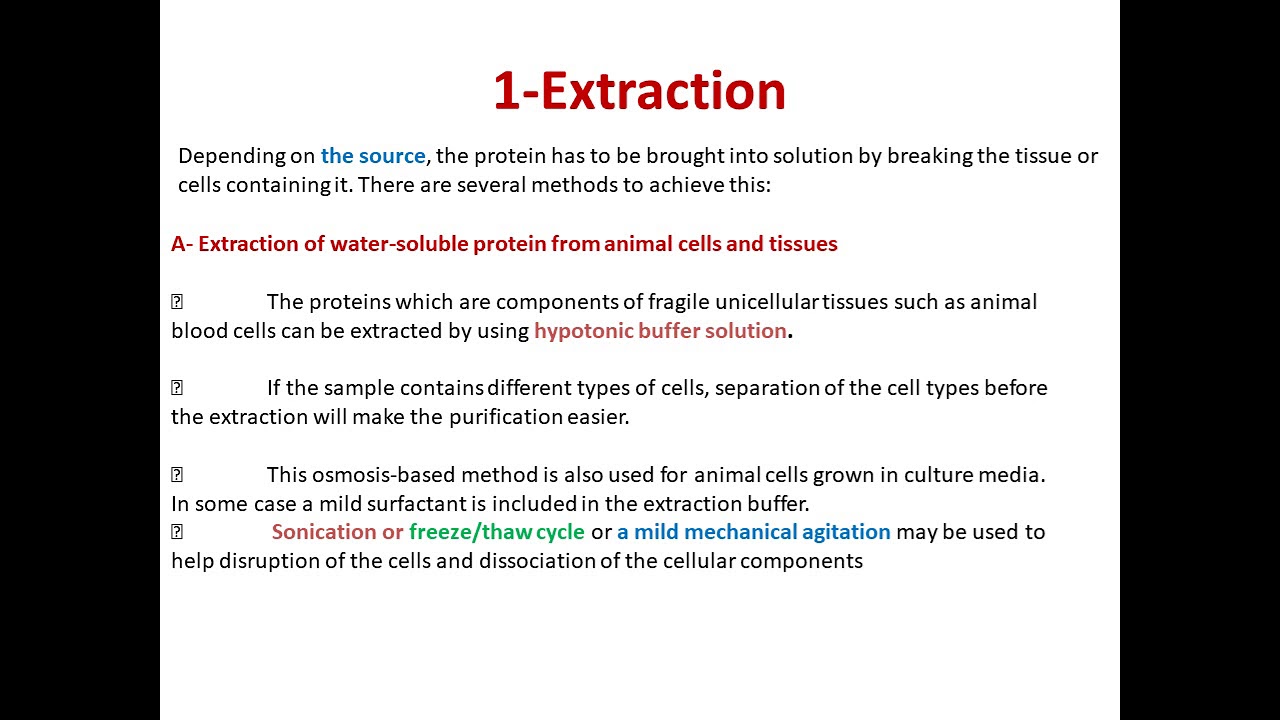 lecture 1-Protein purification/Extraction