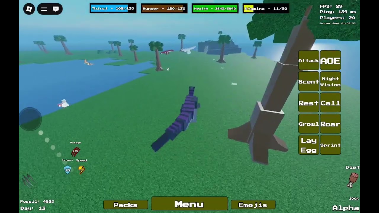 ALBINO REX IN Kings of era, (roblox)