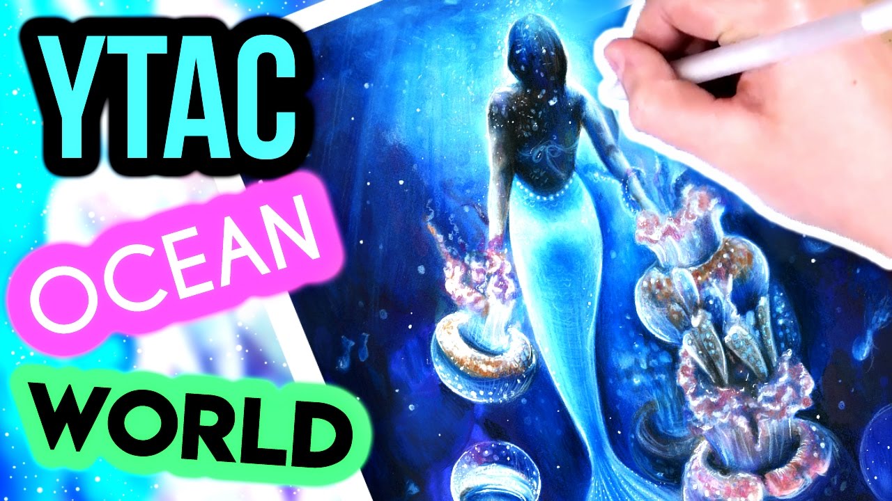 YTAC Ocean World- Mermaid & Jellyfish Promarker and Coloured Pencil Illustration