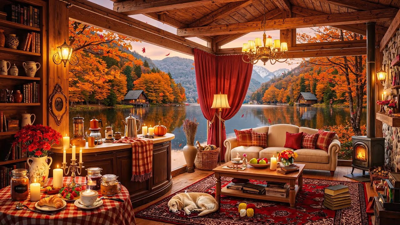 Cozy Autumn Jazz #fireplaceambience  🍂 Smooth Jazz & Crackling Fire for Relax, Study, and Sleep