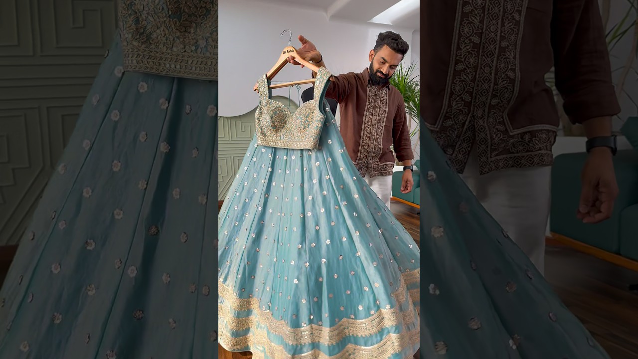 Beautiful Sky blue color Designer Sequence Embroidery Designer Lehenga choli for Wedding Function