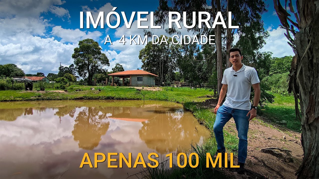 IMÓVEL RURAL COM QUIOSQUE POR 100 MIL A 4 KM DA CIDADE!