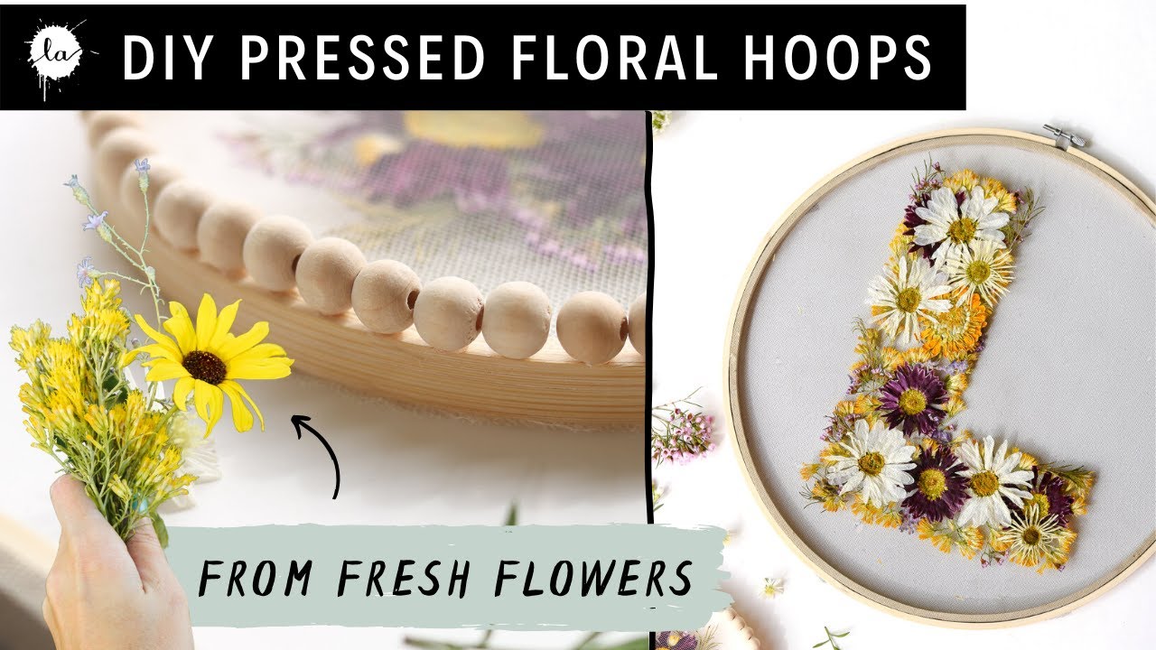 Press Flowers IN 3 MINUTES + DIY Easy Emroidery Hoops - Pressed Flower art
