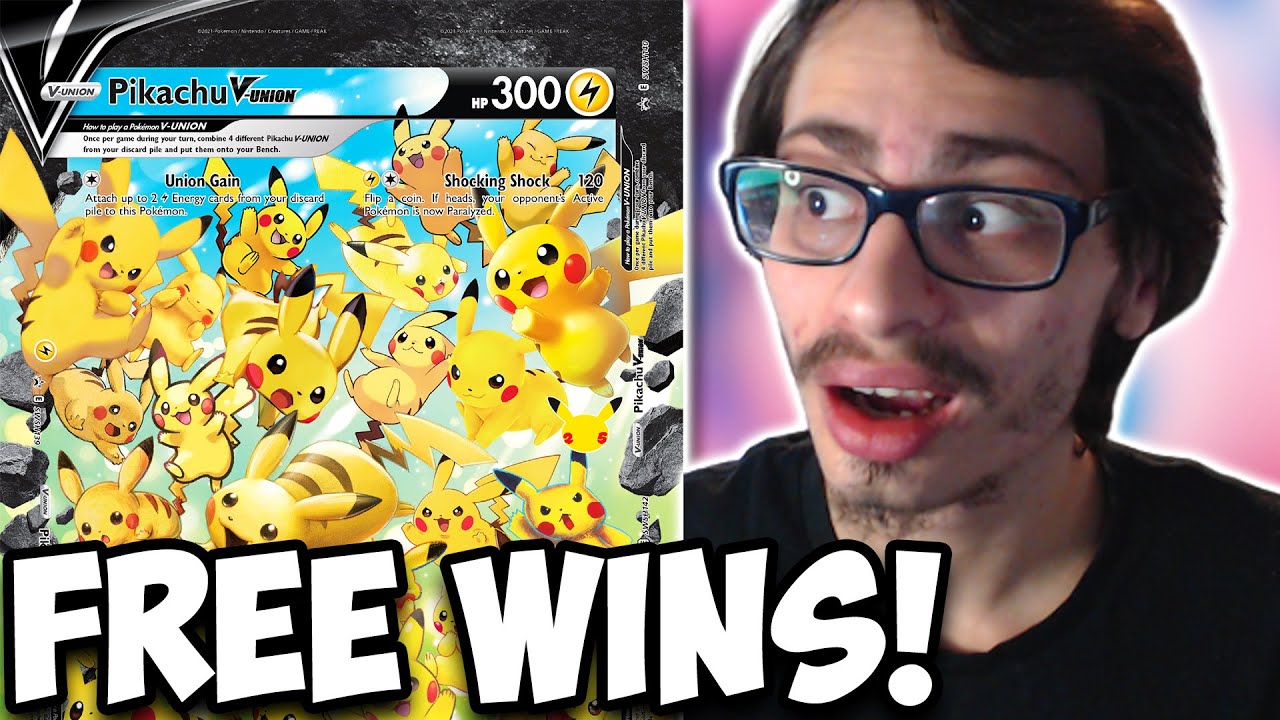I Got So Many FREE Wins w/TURBO Pikachu V-Union! Turn 1 Item Lock Is Easy 151 PTCGL
