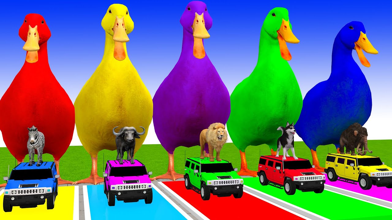 Long Slide Game With Cow Elephant Gorilla Hippopotamus Tiger 3d Animal Game Funny 3d Animals
