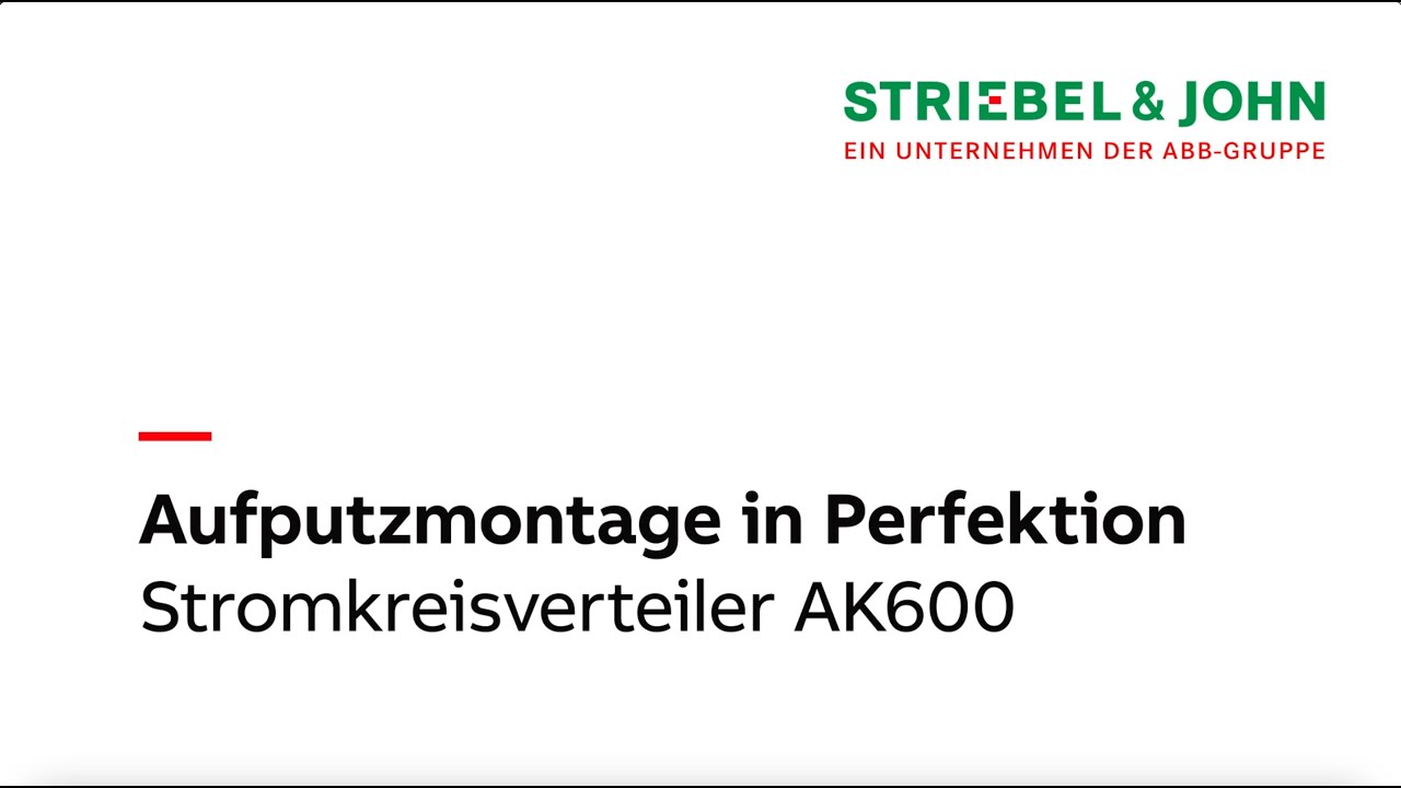 Stromkreisverteiler AK600 - Aufputzmontage in Perfektion