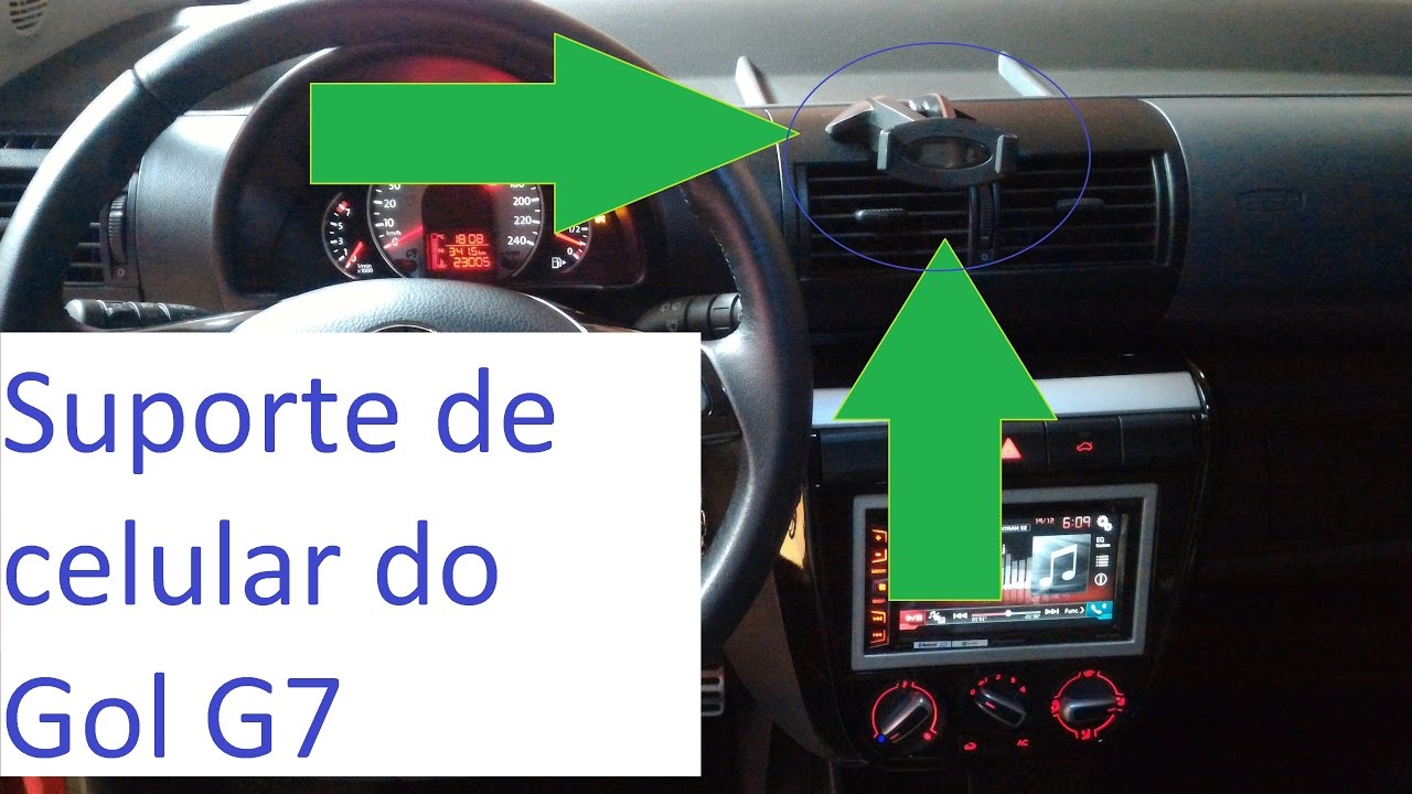 Suporte de celular do Gol G7 adaptado no Fox - SilvaFoxport