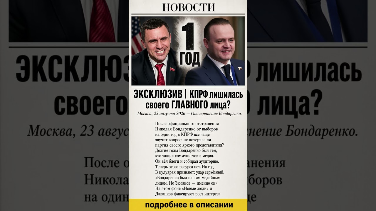 КПРФ БЕЗ ГЛАВНОГО ЛИЦА? #новыелюди #новости #кпрф #бондаренко