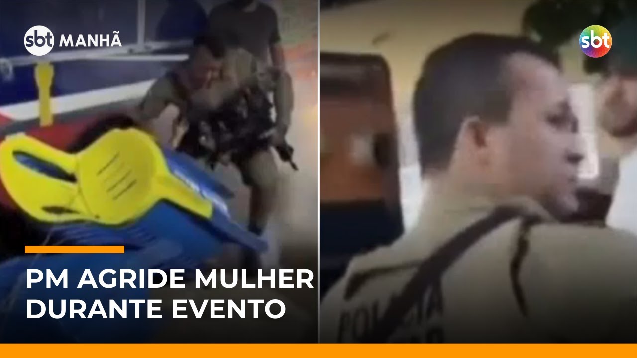 Viol&ecirc;ncia policial: PM agride mulher durante evento na Bahia | #SBTManh&atilde;
