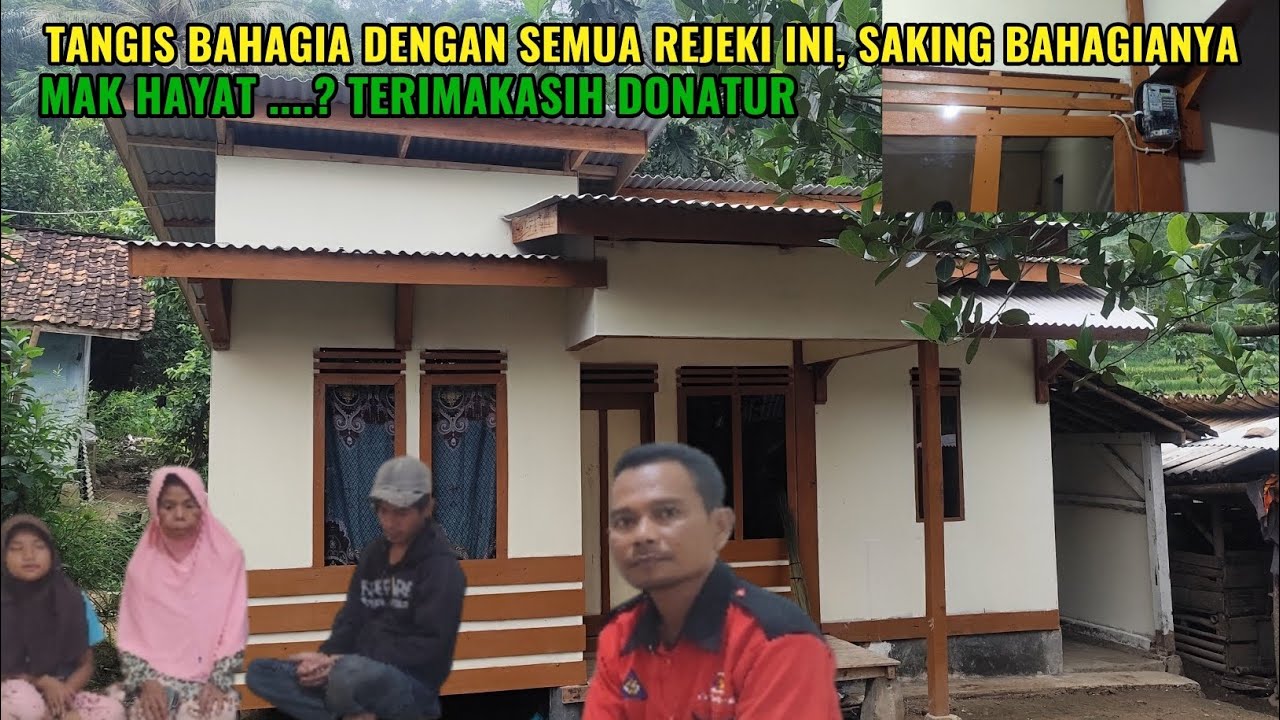 Tangis bahagia dengan semua rejeki ini, saking bahagianya mak hayat...? Terimakasih donatur. 