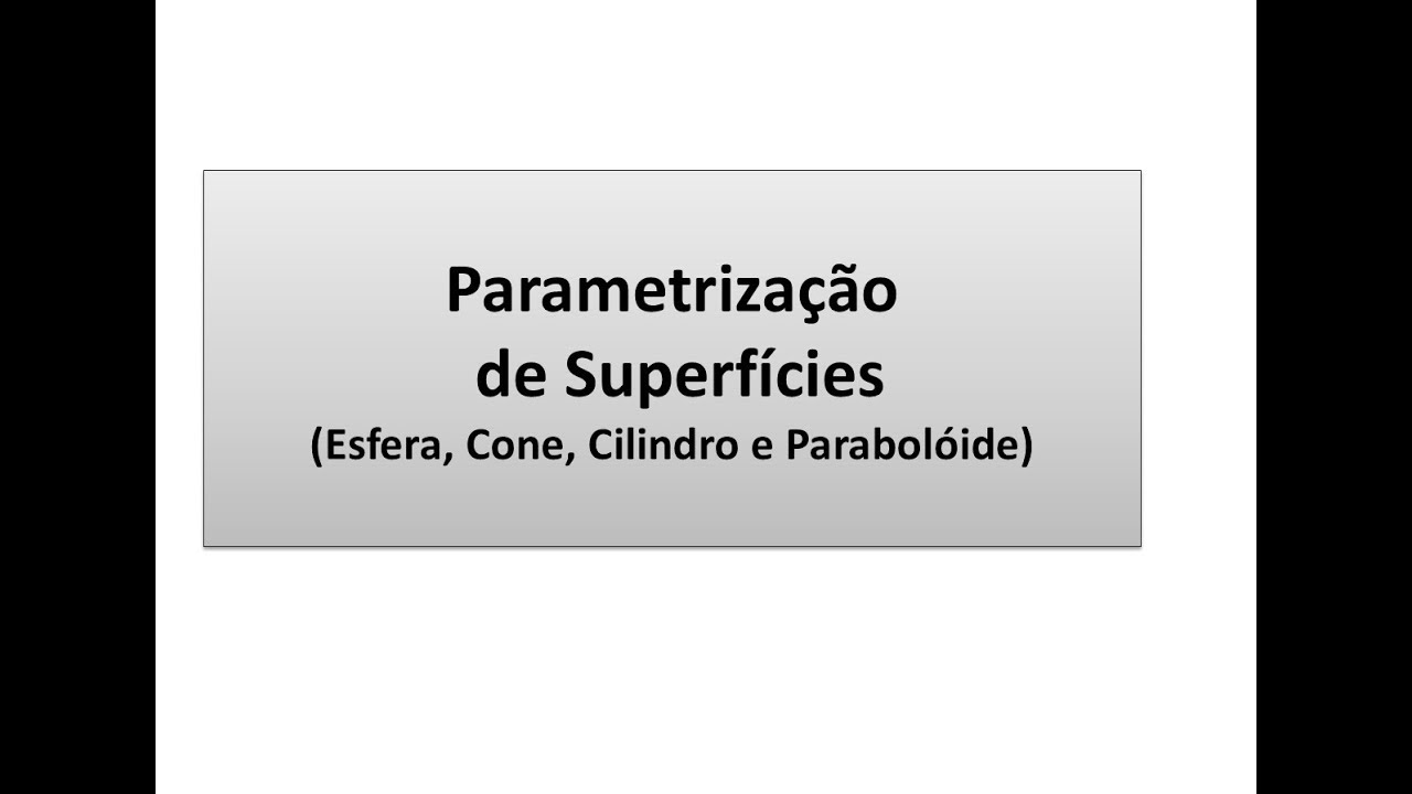 Parametrização de Superfícies: Esfera, Cone, Cilindro e Parabolóide
